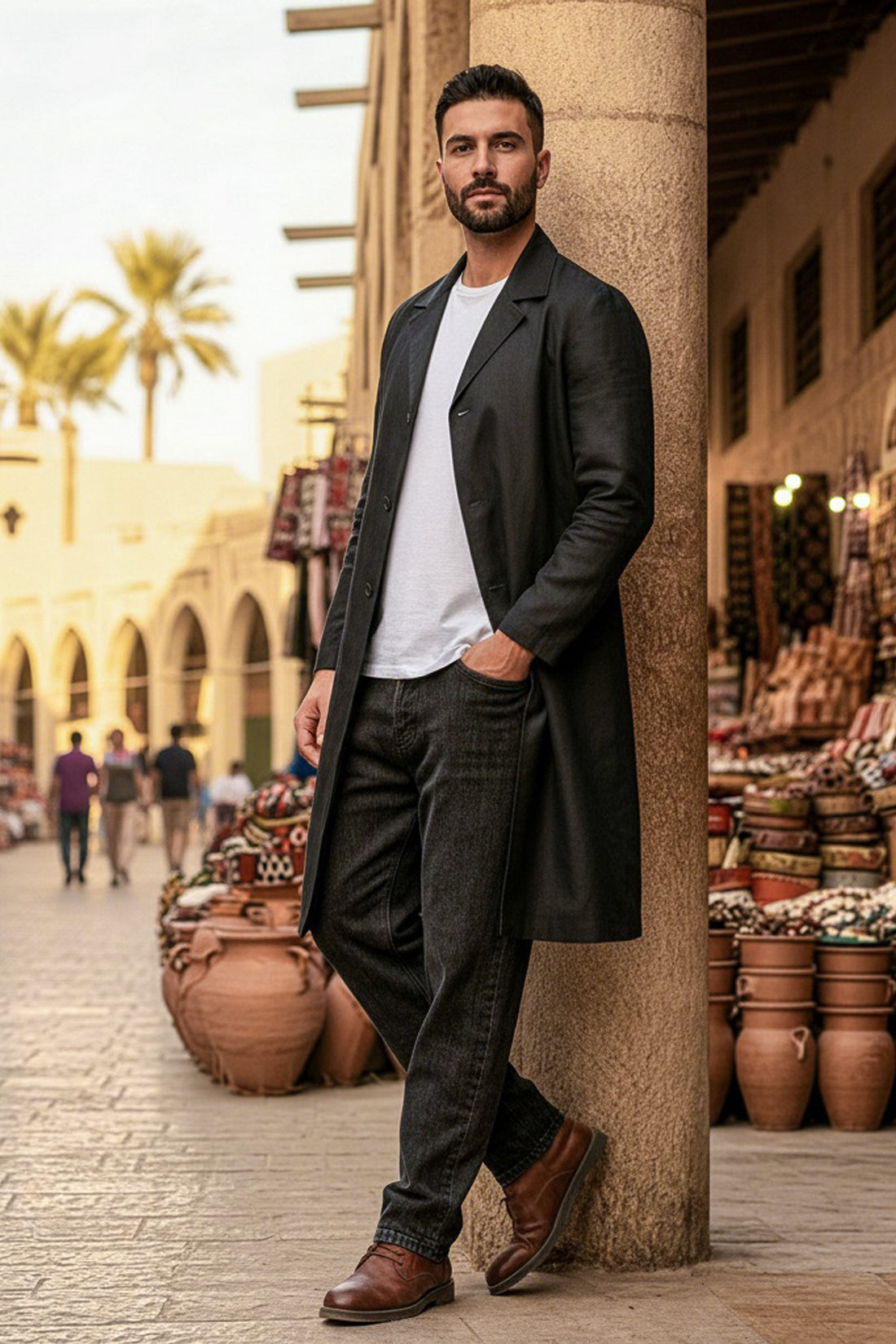 Voyager- Men's Linen Long Coat
