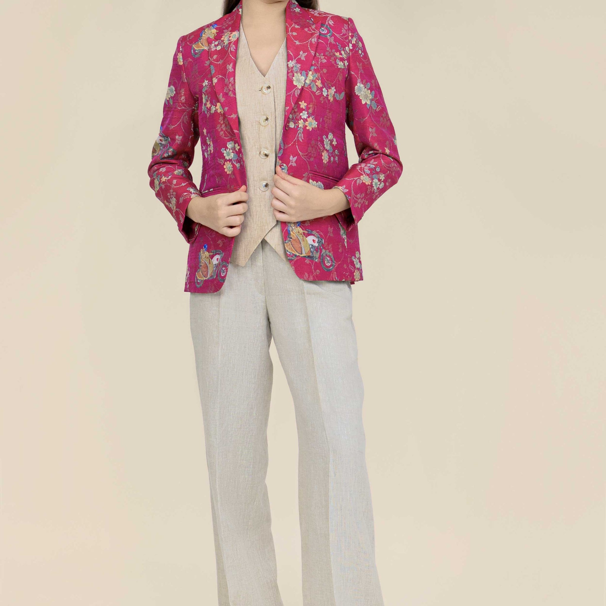 Lark - Woman raw silk blazer