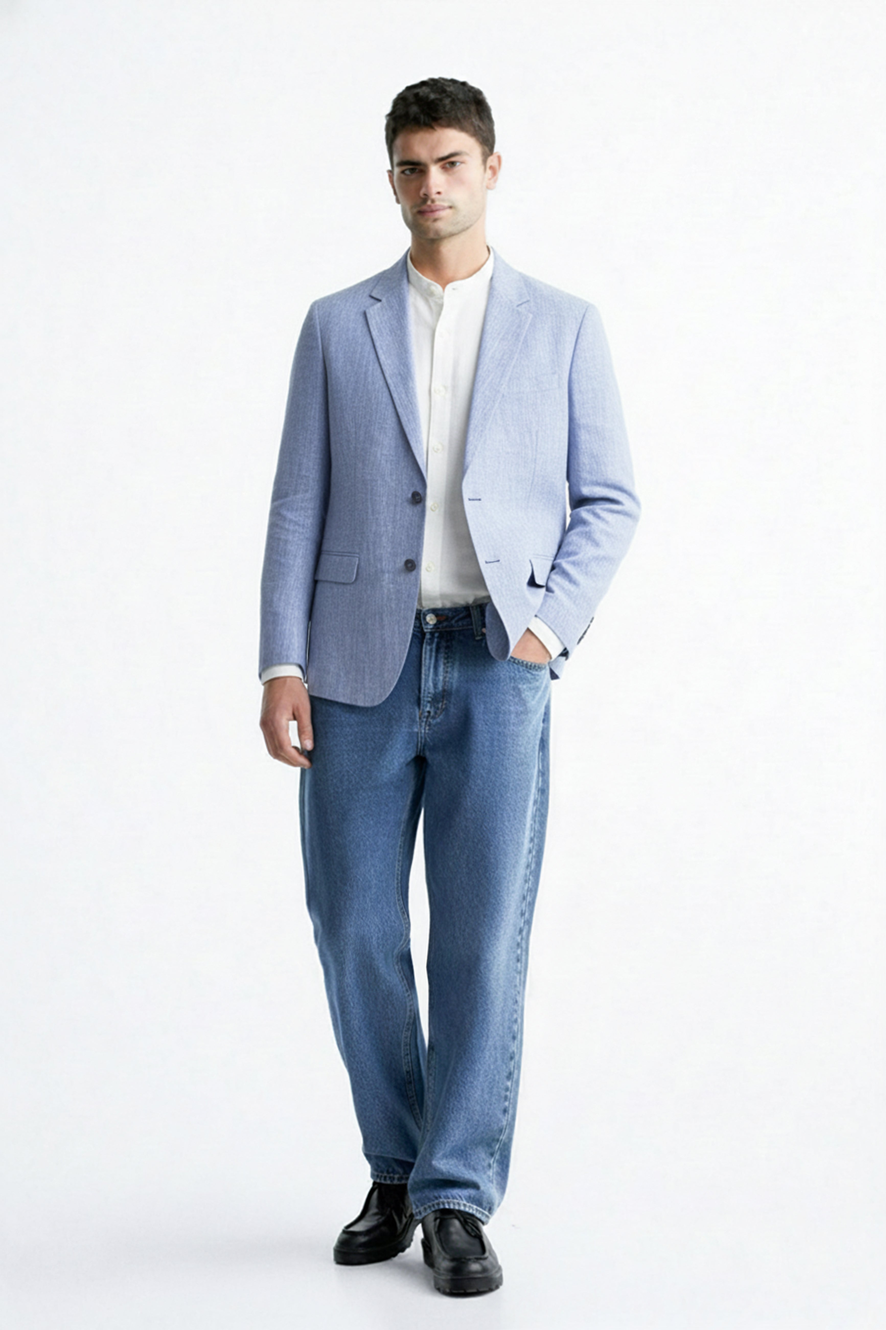 Aerial - Men's Denim Linen Blazer thumbnail 2
