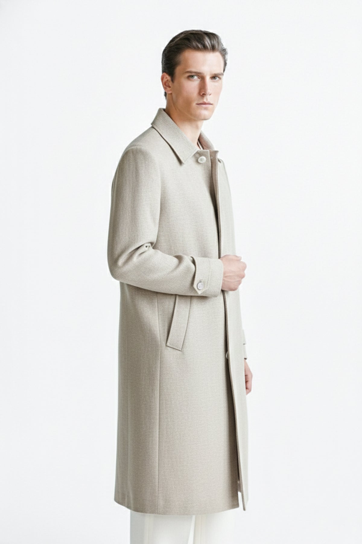 Oryn - Men's Linen Trench Coat adamleaves