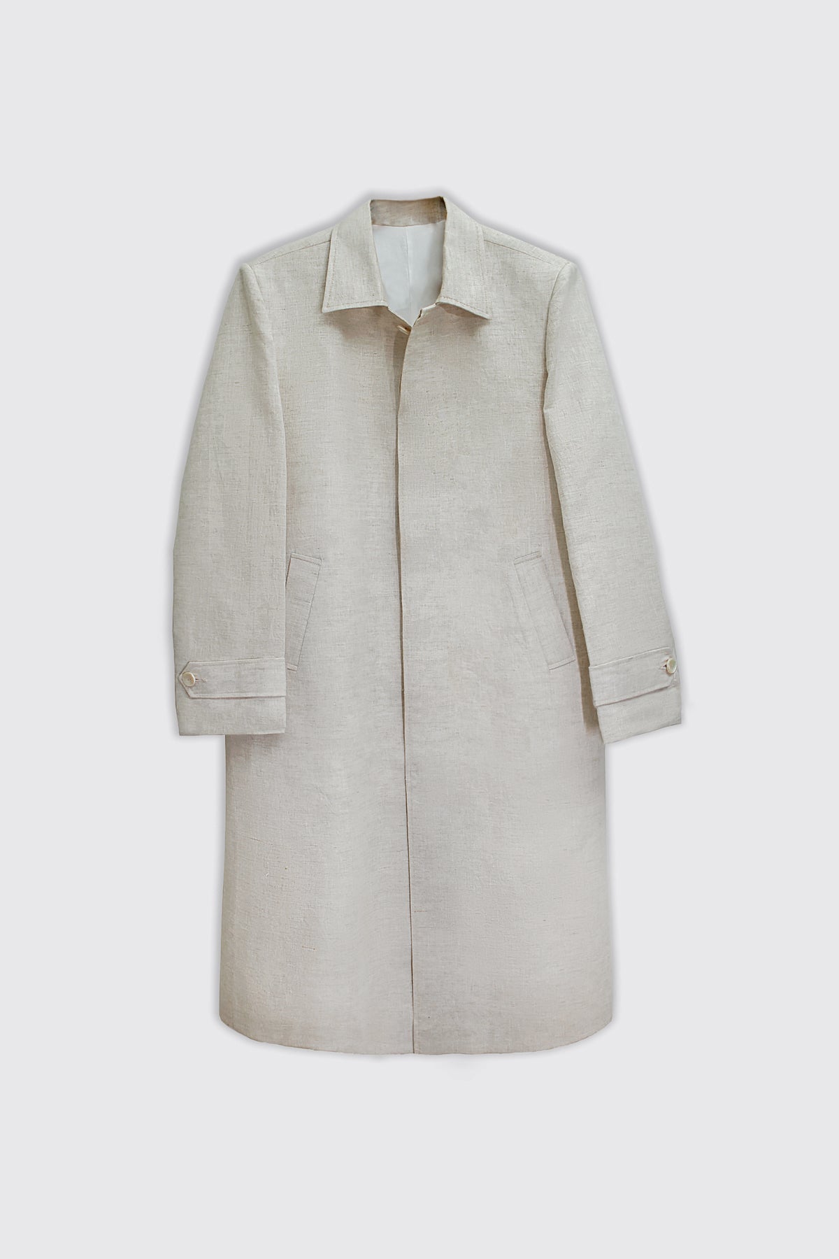 Oryn - Men's Linen Trench Coat adamleaves