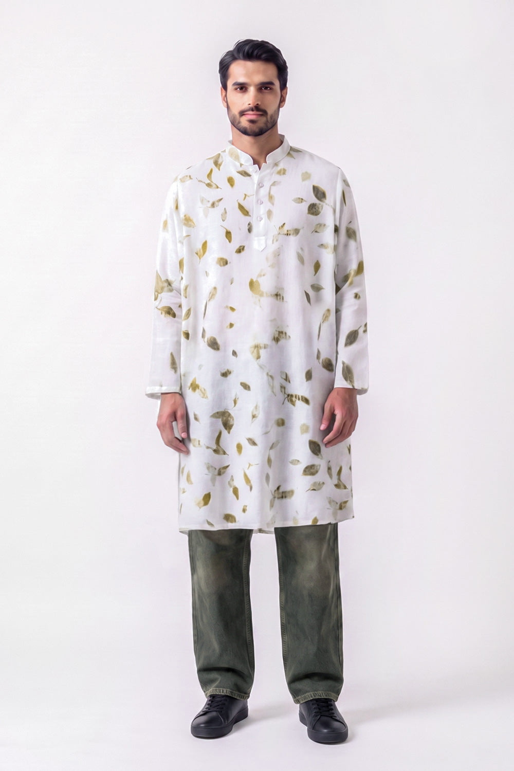 Tridal Hemp Eco-Printed Kurta adamleaves