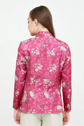 Printed women silk sustainable blazer