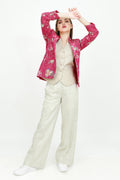 Printed women silk sustainable blazer