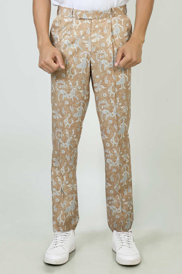 Aspro - Men hemp printed trousers