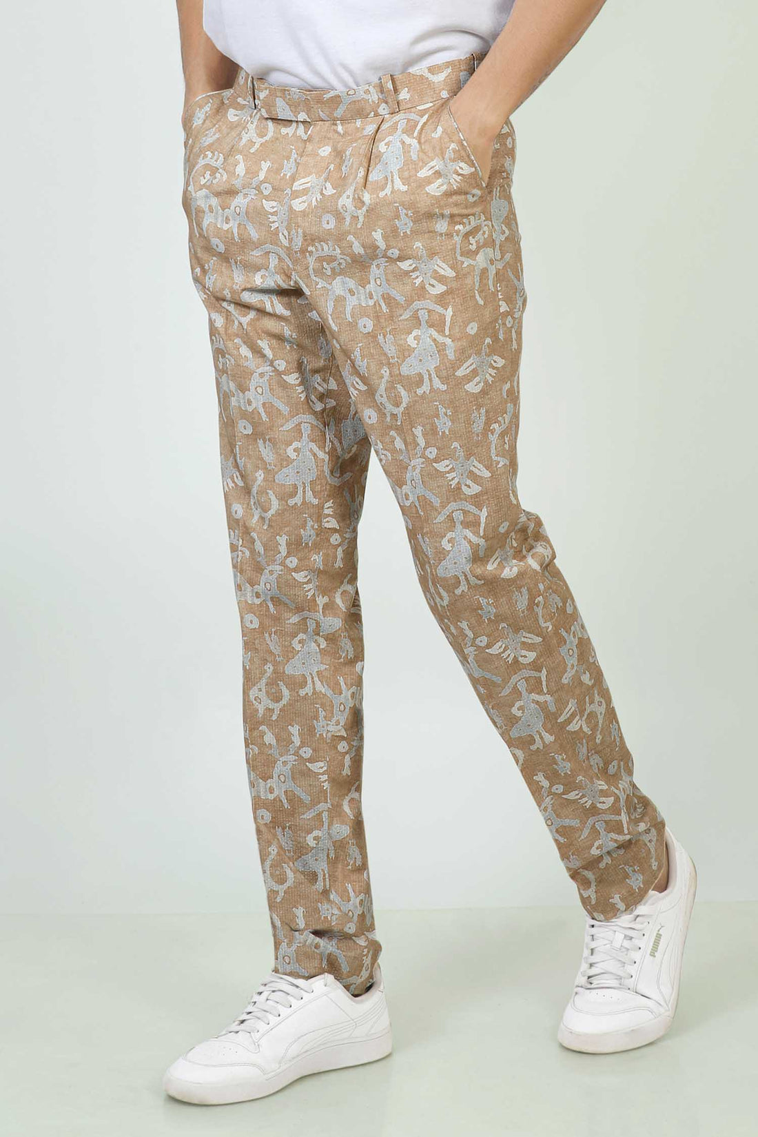 Aspro - Men hemp printed trousers