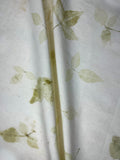 Close-up of Bel patra leaf eco-print on folded hemp-cotton fabric