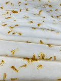 Hemp-cotton eco-printed fabric draped in soft folds