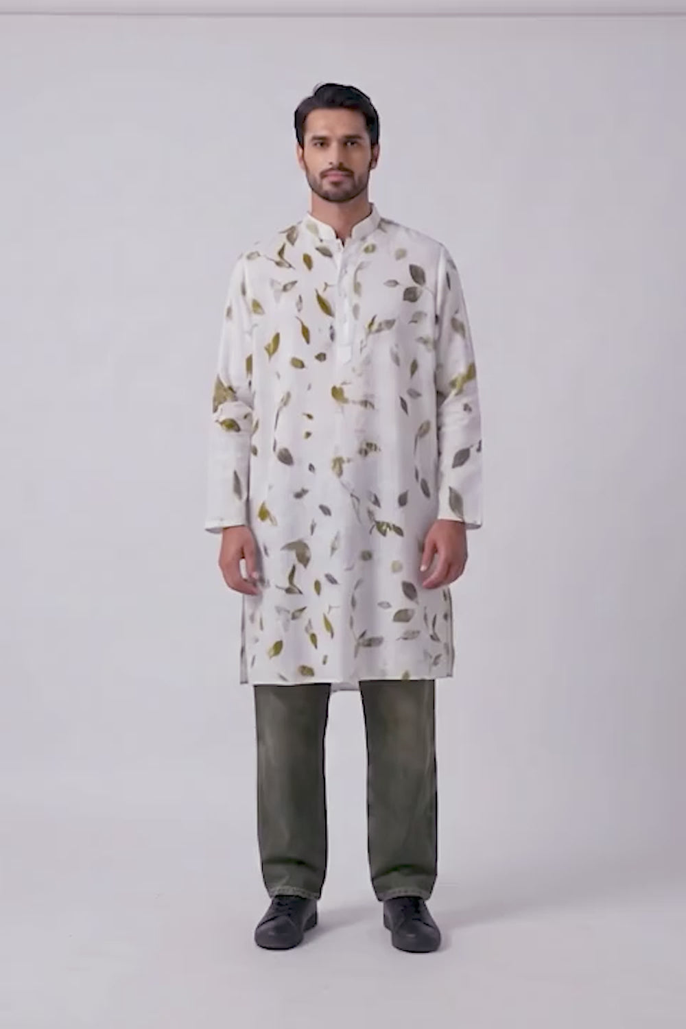 Tridal Hemp Eco-Printed Kurta adamleaves